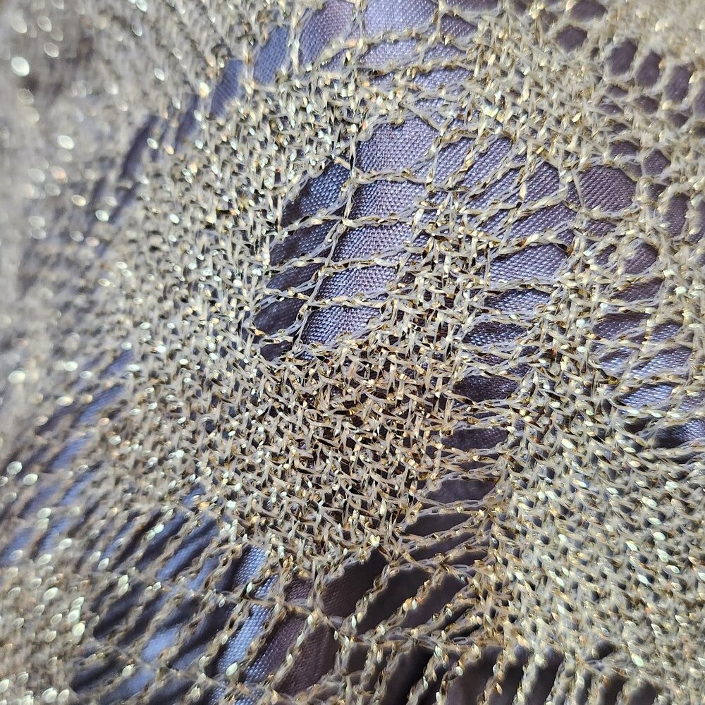 Vintage Golden Evening Shawl - Picture 6 of 9